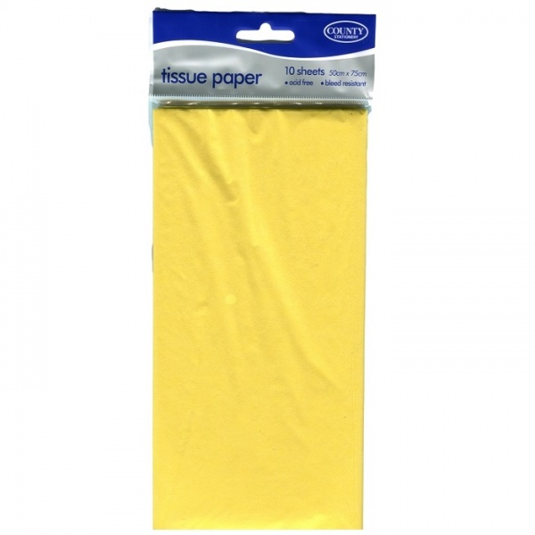 Yellow Tissue Paper Pack of 10 Sheets
